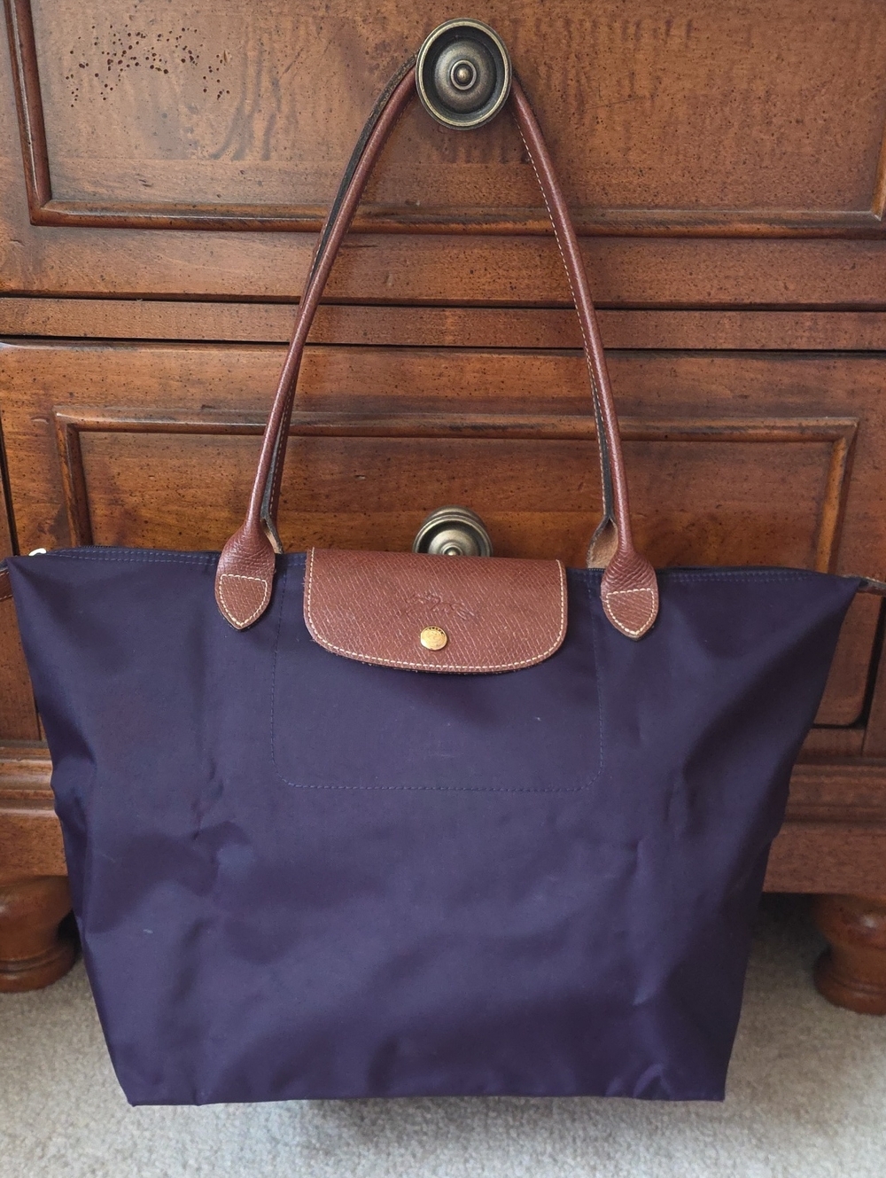 Longchamp Dark Purple Tote